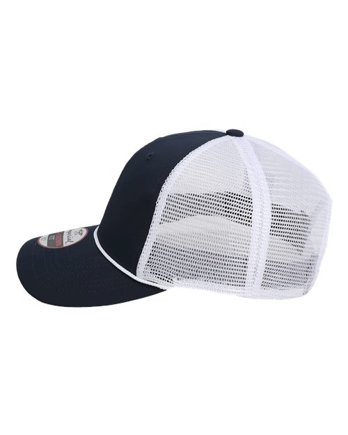 Imperial 7055 The Night Owl Performance Rope Cap - Navy/ White - side