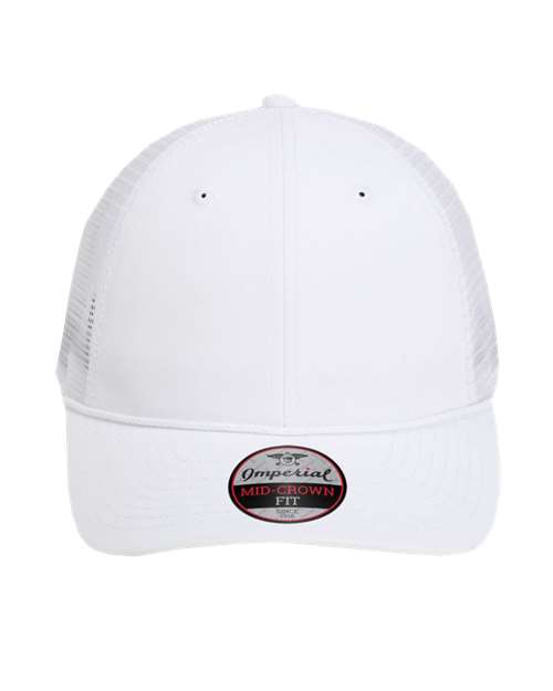 Imperial 7055 The Night Owl Performance Rope Cap - White/ White - front