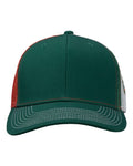 Kati S700M Printed Mesh Trucker Cap - Dark Green/ Red/ Mexico Flag - front