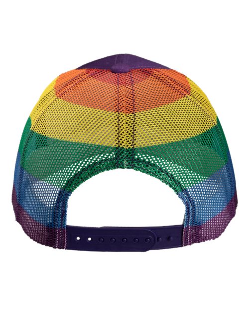Kati S700M Printed Mesh Trucker Cap - Purple/ Rainbow - back