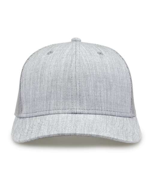 The Game GB452E Everyday Trucker Cap - Heather Light Grey - front