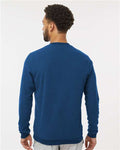 Adidas A586 Men's Terry Loop Crewneck Sweatshirt - Collegiate Navy - model back