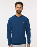 Adidas A586 Men's Terry Loop Crewneck Sweatshirt - Collegiate Navy - model front