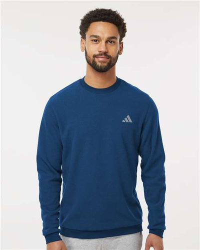 Adidas A586 Men's Terry Loop Crewneck Sweatshirt - Collegiate Navy - model front