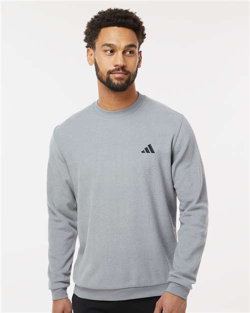 Adidas A586 Men's Terry Loop Crewneck Sweatshirt - Grey Three - model front