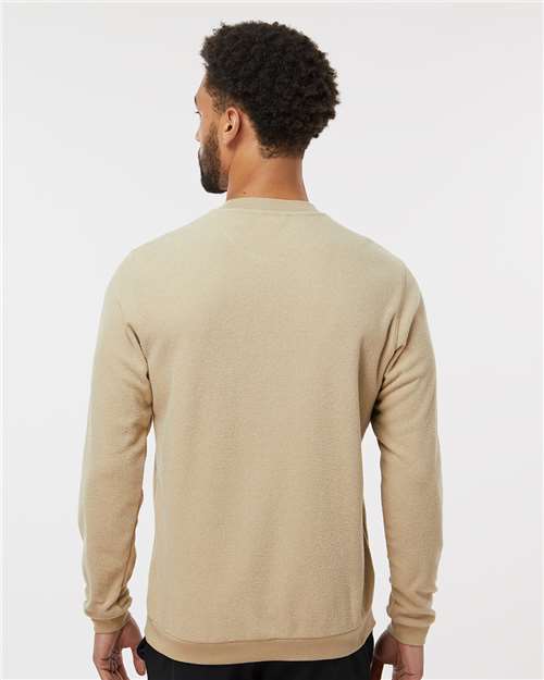 Adidas A586 Men's Terry Loop Crewneck Sweatshirt - Hemp - model back