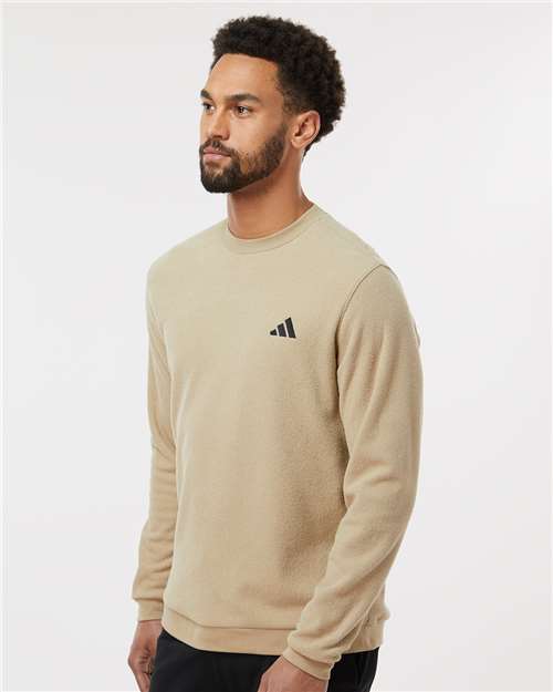 Adidas A586 Men's Terry Loop Crewneck Sweatshirt - Hemp - model side