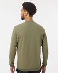 Adidas A586 Men's Terry Loop Crewneck Sweatshirt - Olive Strata - model back