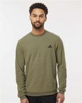 Adidas A586 Men's Terry Loop Crewneck Sweatshirt - Olive Strata - model front