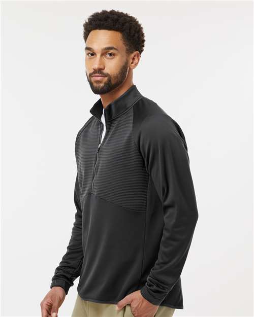 Adidas A587 Men's Performance Quarter-Zip Pullover - Black - model side