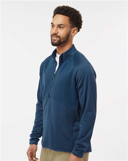 Adidas A587 Men's Performance Quarter-Zip Pullover - Crew Navy - model side