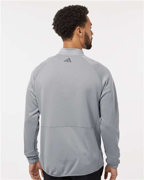 Adidas A587 Men's Performance Quarter-Zip Pullover - Grey Three - model back