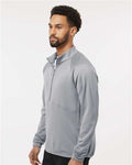 Adidas A587 Men's Performance Quarter-Zip Pullover - Grey Three - model side