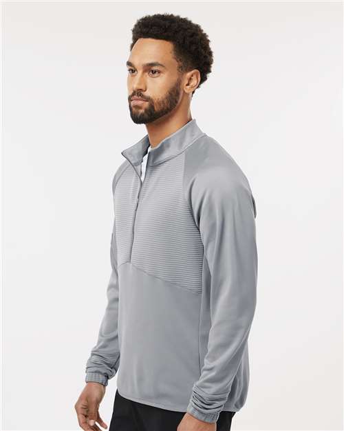 Adidas A587 Men's Performance Quarter-Zip Pullover - Grey Three - model side