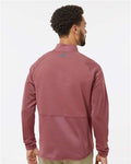 Adidas A587 Men's Performance Quarter-Zip Pullover - Quiet Crimson - model back