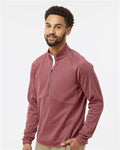 Adidas A587 Men's Performance Quarter-Zip Pullover - Quiet Crimson - model side