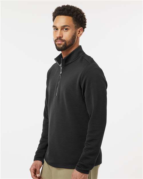 Adidas A588 Men's Spacer Quarter-Zip Pullover - Black - model side