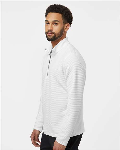 Adidas A588 Men's Spacer Quarter-Zip Pullover - Core White - model side