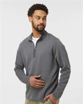 Adidas A588 Men's Spacer Quarter-Zip Pullover - Grey Five - model side