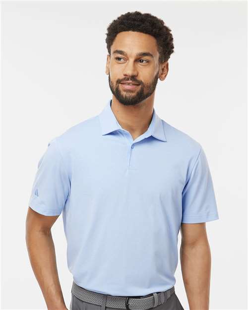 Adidas A590 Men's Blended Polo - Blue Dawn Melange - model front