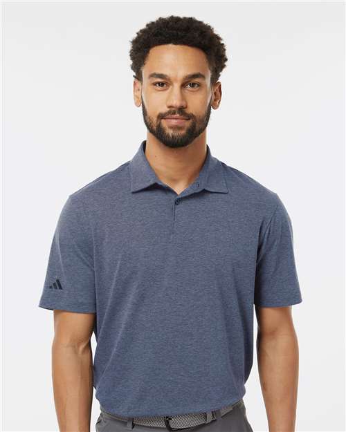 Adidas A590 Men's Blended Polo - Collegiate Navy Melange - model front