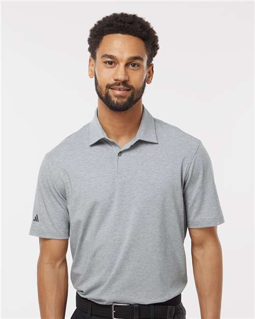 Adidas A590 Men's Blended Polo - Grey Three Melange - model front