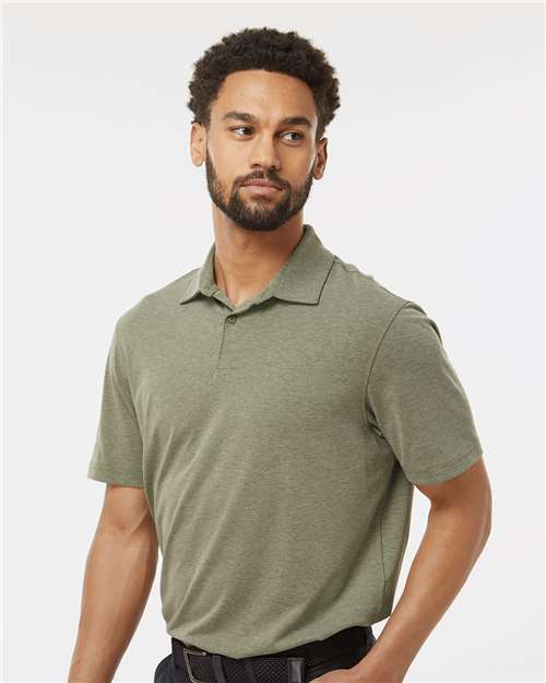Adidas A590 Men's Blended Polo - Olive Strata Melange - model side