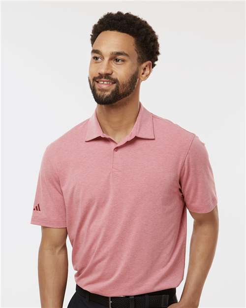 Adidas A590 Men's Blended Polo - Pink Strata Melange - model front