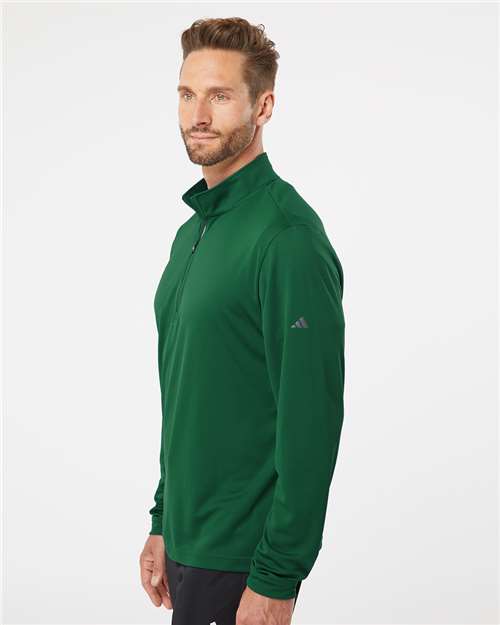 Adidas A401 Men's Ultimate365 Lightweight Quarter-Zip Pullover - Collegiate Green - model side