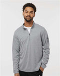 Adidas A401 Men's Ultimate365 Lightweight Quarter-Zip Pullover - Grey Three Melange - model front
