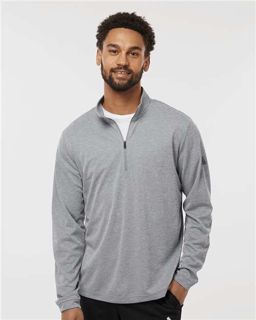 Adidas A401 Men's Ultimate365 Lightweight Quarter-Zip Pullover - Grey Three Melange - model front
