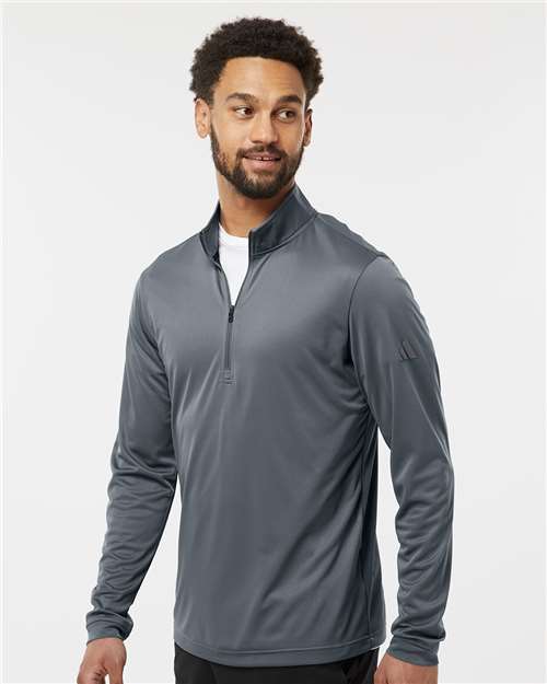 Adidas A401 Men's Ultimate365 Lightweight Quarter-Zip Pullover - Onix - model side