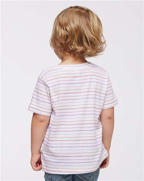 Rabbit Skins 3321 Toddler Fine Jersey Tee - Lilac Stripe - model back