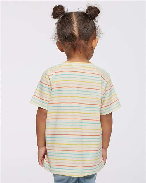 Rabbit Skins 3321 Toddler Fine Jersey Tee - Sunkissed Stripe - model back