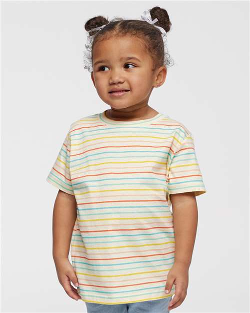 Rabbit Skins 3321 Toddler Fine Jersey Tee - Sunkissed Stripe - model front