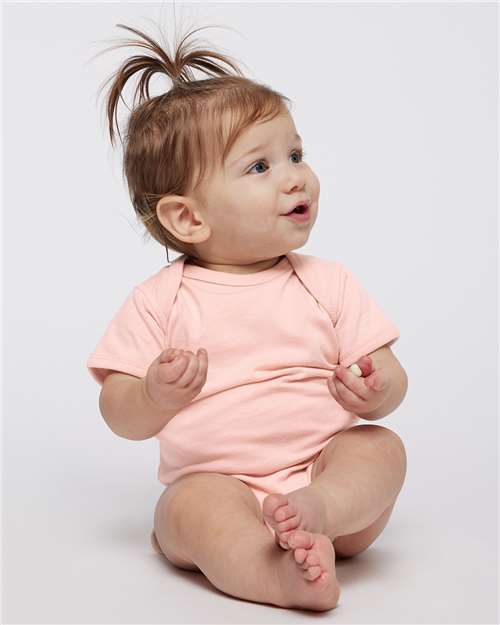 Rabbit Skins 4424 Infant Fine Jersey Bodysuit - Blush - model front