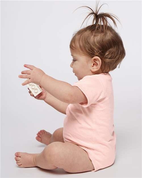 Rabbit Skins 4424 Infant Fine Jersey Bodysuit - Blush - model side