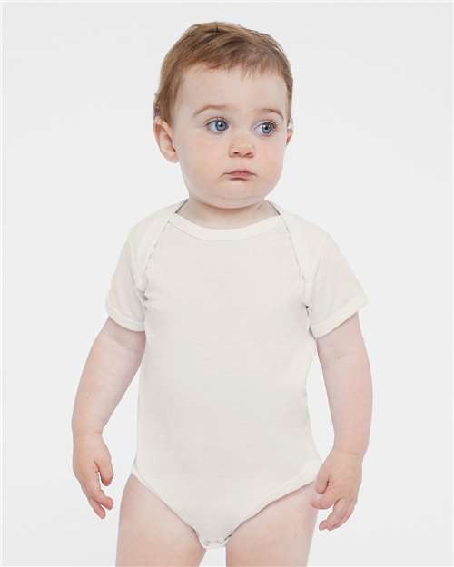 Rabbit Skins 4424 Infant Fine Jersey Bodysuit - Porcelain - model front