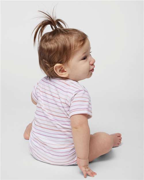 Rabbit Skins 4424 Infant Fine Jersey Bodysuit - Lilac Stripe - model back