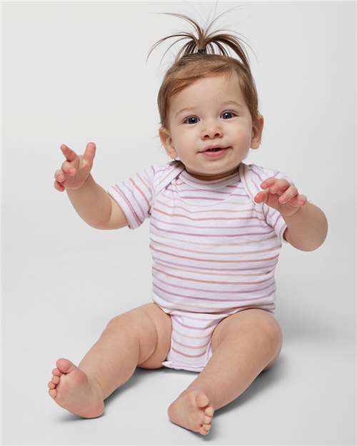 Rabbit Skins 4424 Infant Fine Jersey Bodysuit - Lilac Stripe - model front