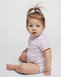 Rabbit Skins 4424 Infant Fine Jersey Bodysuit - Lilac Stripe - model side