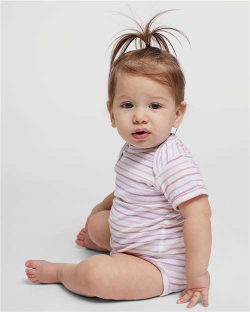 Rabbit Skins 4424 Infant Fine Jersey Bodysuit - Lilac Stripe - model side