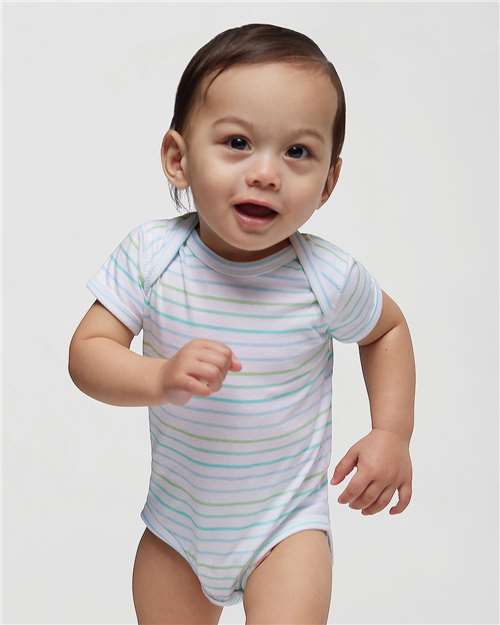 Rabbit Skins 4424 Infant Fine Jersey Bodysuit - Marine Stripe - model front