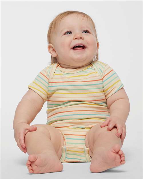 Rabbit Skins 4424 Infant Fine Jersey Bodysuit - Sunkissed Stripe - model front