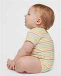 Rabbit Skins 4424 Infant Fine Jersey Bodysuit - Sunkissed Stripe - model side