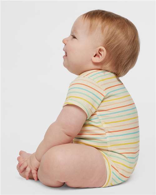 Rabbit Skins 4424 Infant Fine Jersey Bodysuit - Sunkissed Stripe - model side