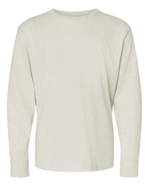 LAT 6201 Youth Fine Jersey Long Sleeve Tee - Natural Heather - front