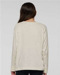 LAT 6201 Youth Fine Jersey Long Sleeve Tee - Natural Heather - model back