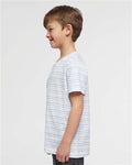 LAT 6101 Youth Fine Jersey Tee - Shadow Stripe - model side