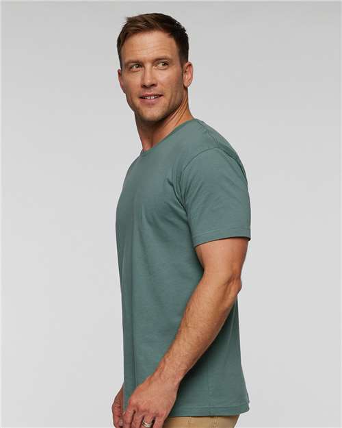 LAT 6901 Unisex Fine Jersey Tee - Basil - model side